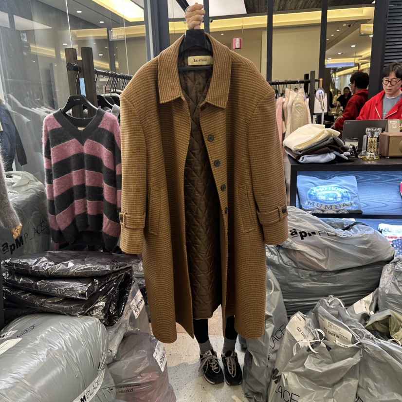 LE ETOILE東大門㊣代購女裝新品真品時尚25秋冬中長款大衣LE ETOILE中長款大衣