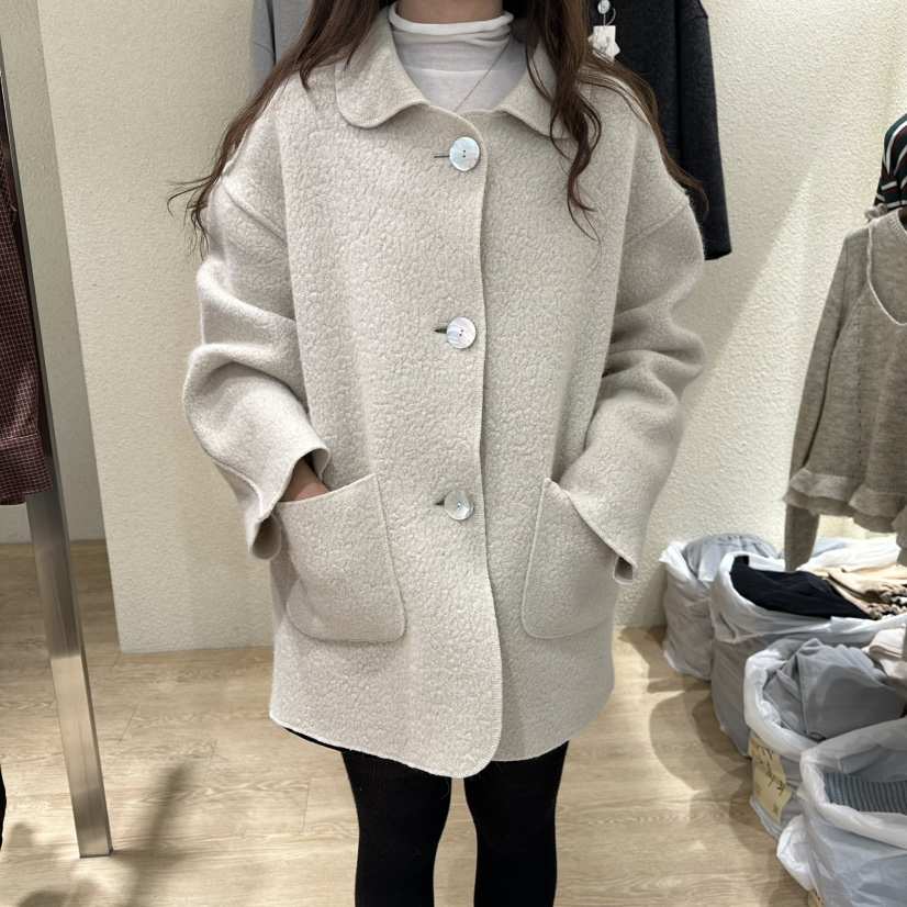 EMPTY東大門㊣實拍女士新品真品職業熱賣25秋冬推薦中長款大衣EMPTY中長款大衣