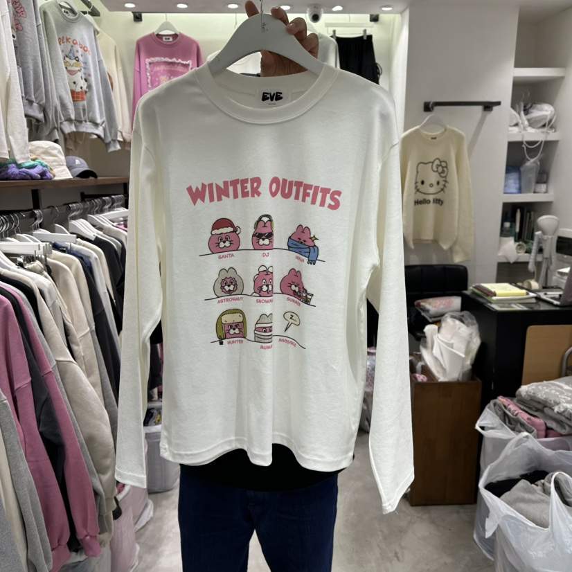 EVE東大門㊣代購女士新品25秋冬熱賣真品職業時尚人氣長袖T恤EVE長袖T恤