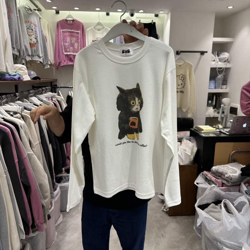 EVE韓國代購㊣女裝新款熱賣真品推薦人氣時尚職業25秋冬長袖T恤EVE長袖T恤