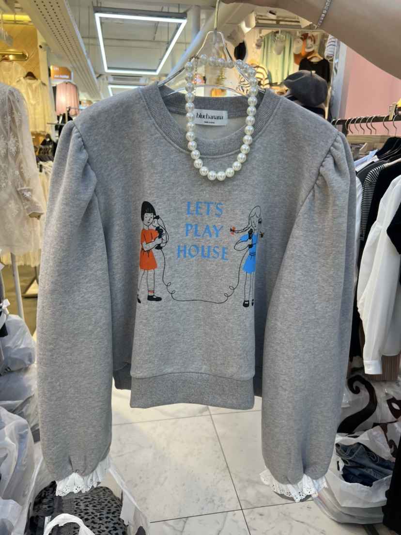 BLUE BANANA韓國直郵㊣女裝新款時尚25秋冬真品衛衣不含項鏈BLUE BANANA衛衣