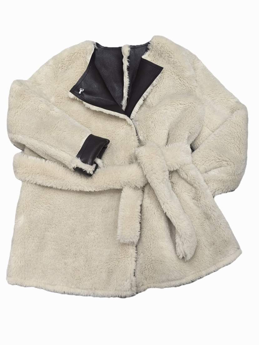 LIKEVAM韓國代購㊣女裝新款人氣休閑推薦真品25秋冬夾克含腰帶LIKEVAM夾克