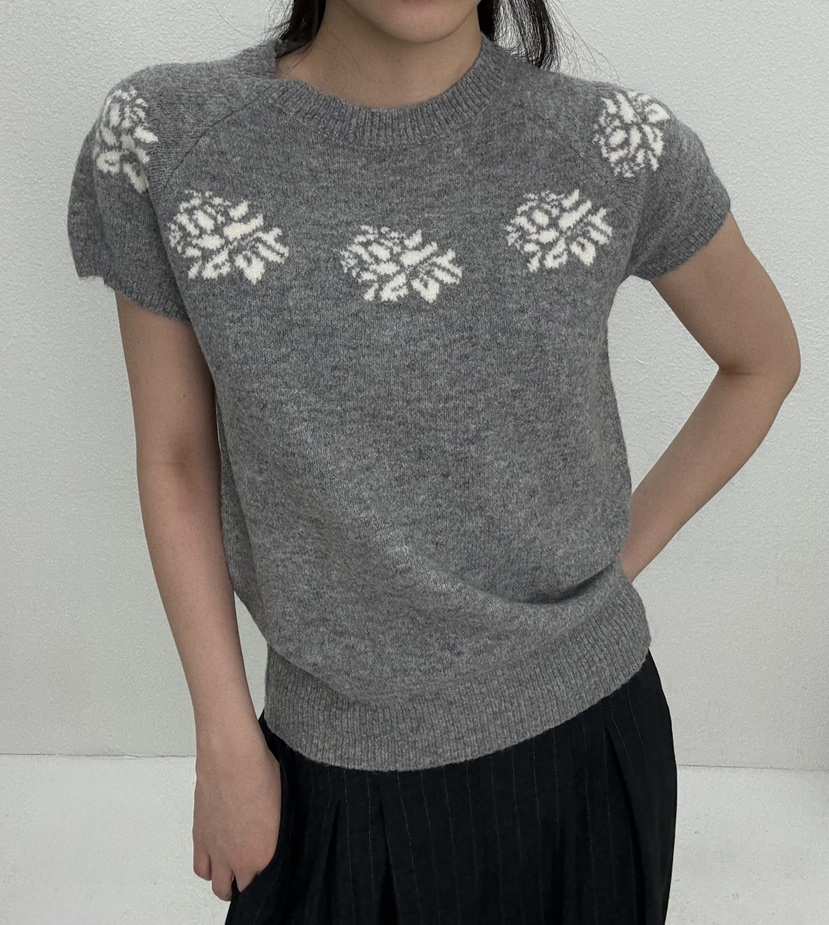 JMIND韓國代購㊣女裝新品25秋冬推薦休閑熱賣人氣職業毛衣花朵JMIND毛衣