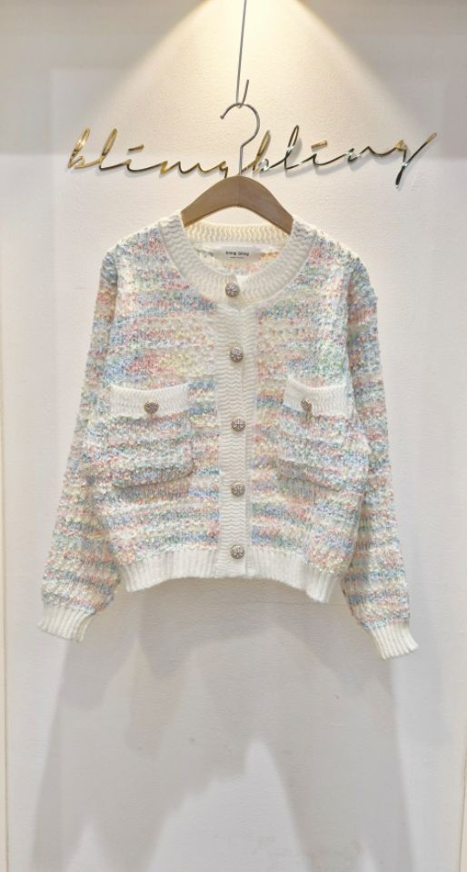 BLING BLING-S東大門㊣代購女裝新款25秋冬真品針織衫開衫BLING BLING-S針織衫