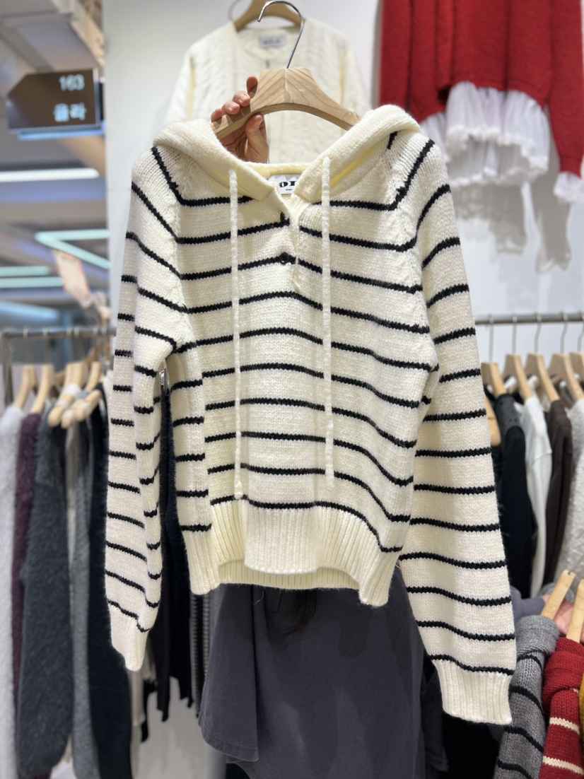 OLA韓國代購㊣女士新款人氣熱賣時尚推薦休閑職業針織衫連帽衫mellor/OLA針織衫