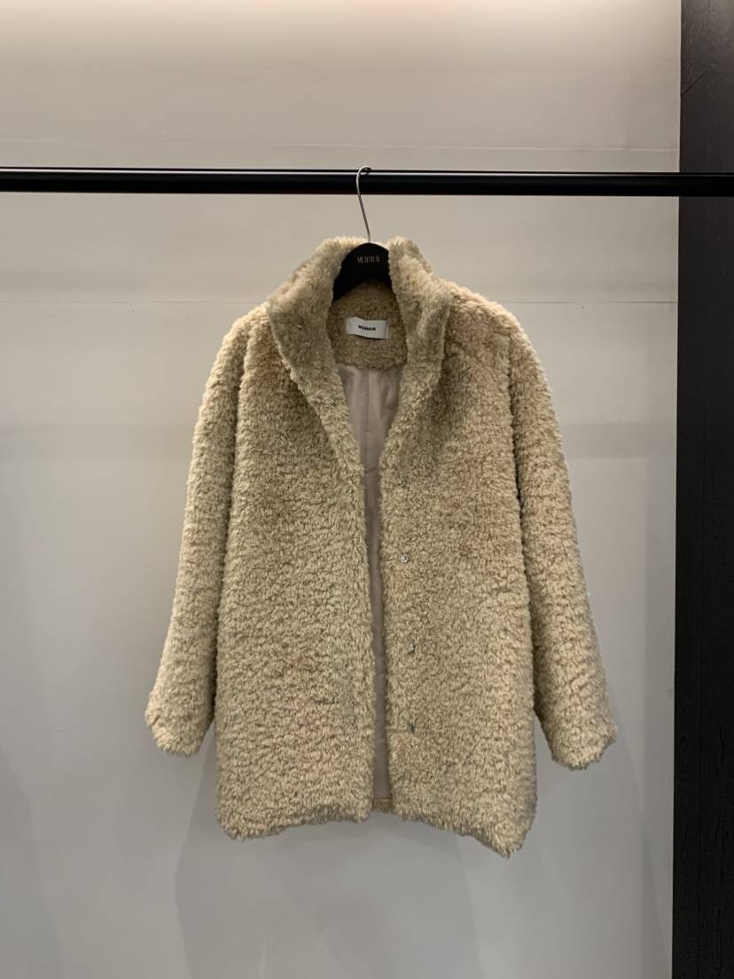 MURMUR韓國代購㊣女士新品25秋冬時尚真品休閑中長款大衣毛皮MURMUR中長款大衣