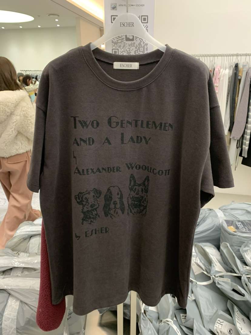 ESCHER韓國直郵㊣女裝新款真品職業時尚25秋冬人氣休閑熱賣T恤ESCHERT恤