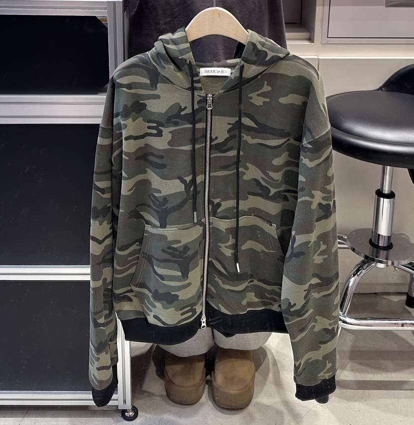 CRACKERS東大門㊣實拍女士新款熱賣時尚人氣夾克加絨拉鏈迷彩CRACKERS夾克