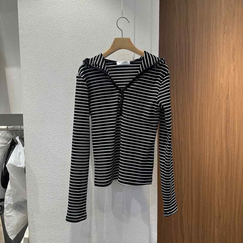 ON THE MODE韓國代購㊣女士新品25秋冬熱賣真品長袖T恤紐扣ON THE MODE長袖T恤