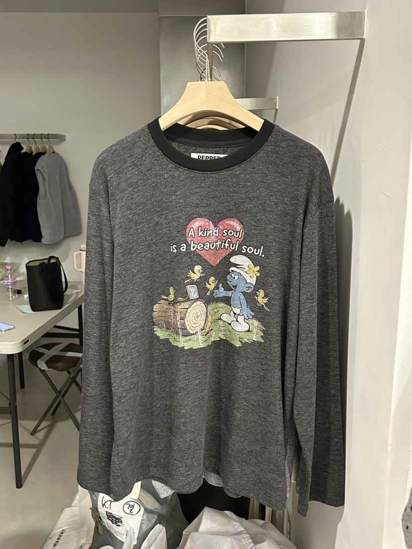 PEPPER-L韓國直郵㊣女裝新款休閑推薦熱賣真品長袖T恤加絨PEPPER長袖T恤