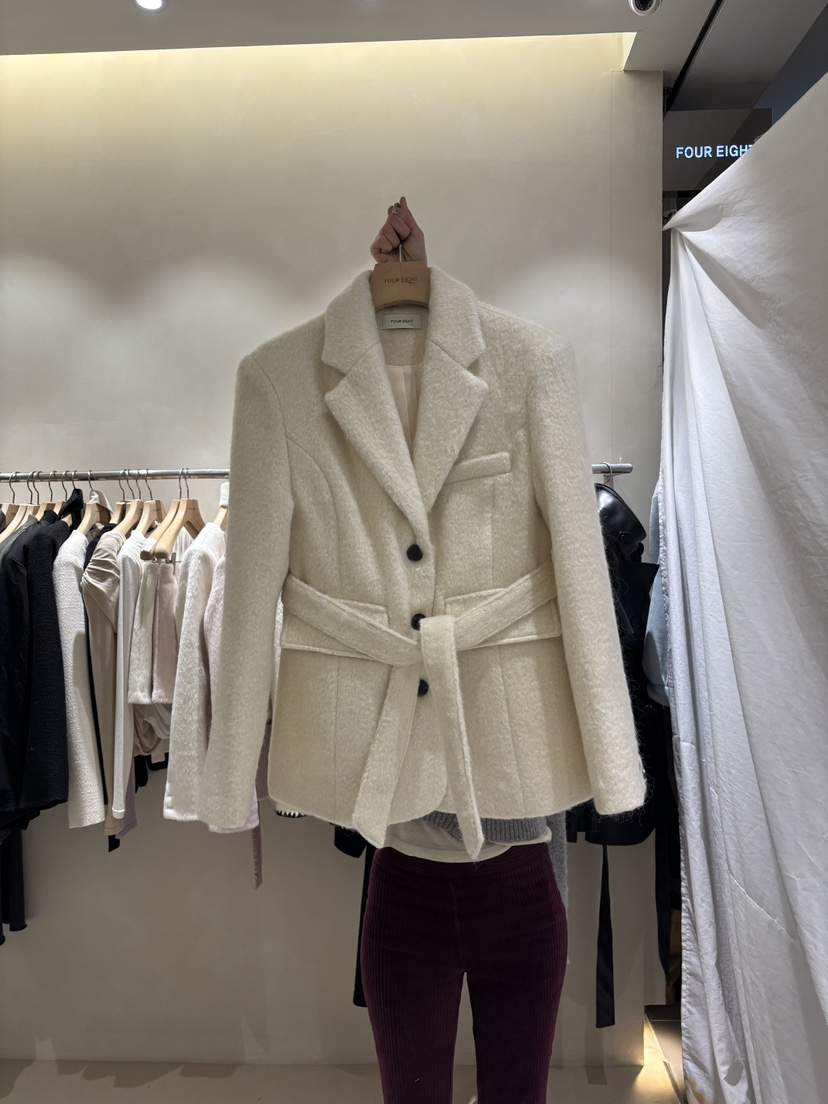 FOUREIGHT韓國代購㊣女裝新款熱賣休閑推薦中長款大衣含腰帶FOUR EIGHT中長款大衣