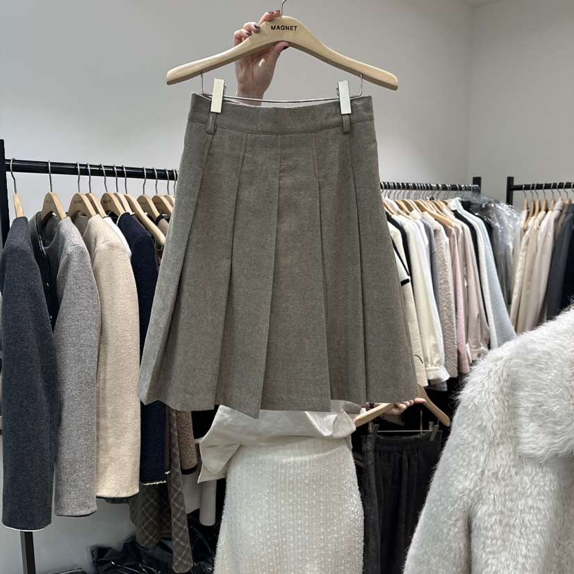 M.G.N韓國代購㊣女士新款推薦時尚休閑25秋冬半身裙中短裙羊毛MAGNET半身裙/中短裙