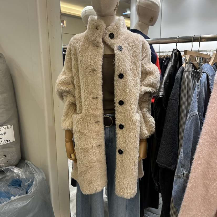 XPARTY韓國直郵㊣女士新品推薦25秋冬職業休閑中長款大衣皮草XPARTY中長款大衣