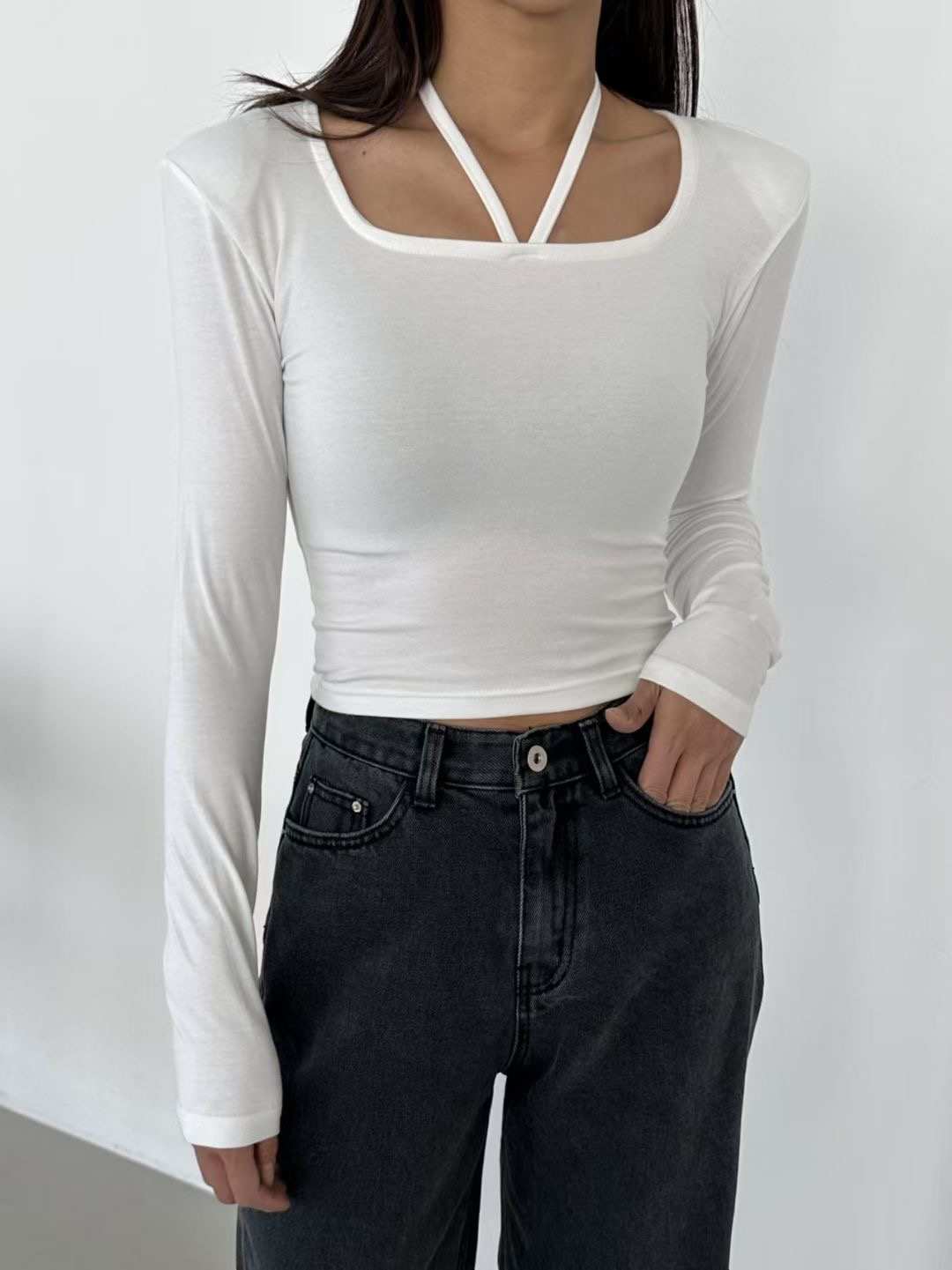 FAVOR韓國代購㊣女裝新品時尚熱賣人氣25秋冬休閑推薦長袖T恤ARRICCHISI長袖T恤