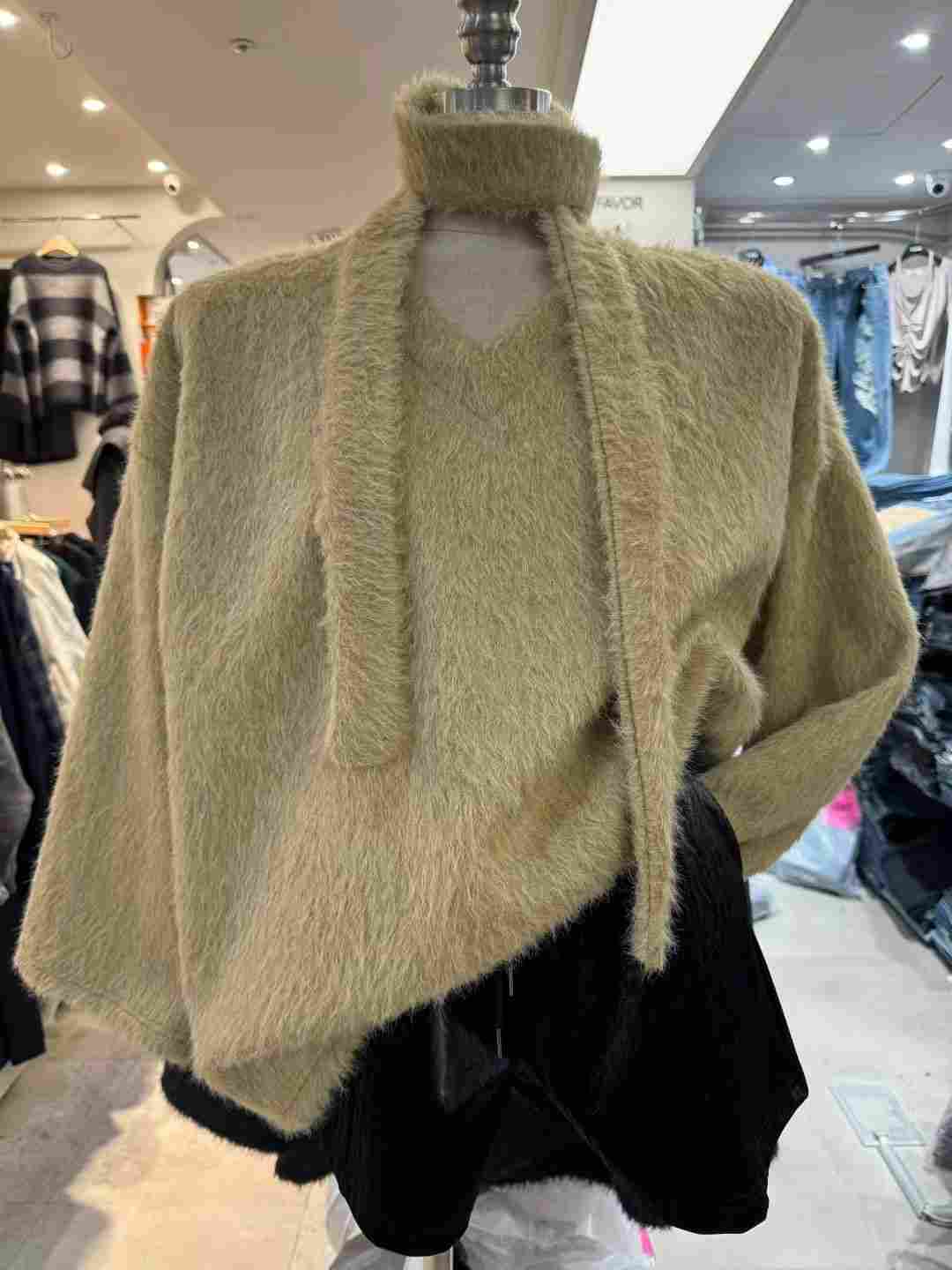 FAVOR東大門㊣代購女士新品推薦人氣時尚休閑25秋冬針織衫含脖帶ARRICCHISI針織衫