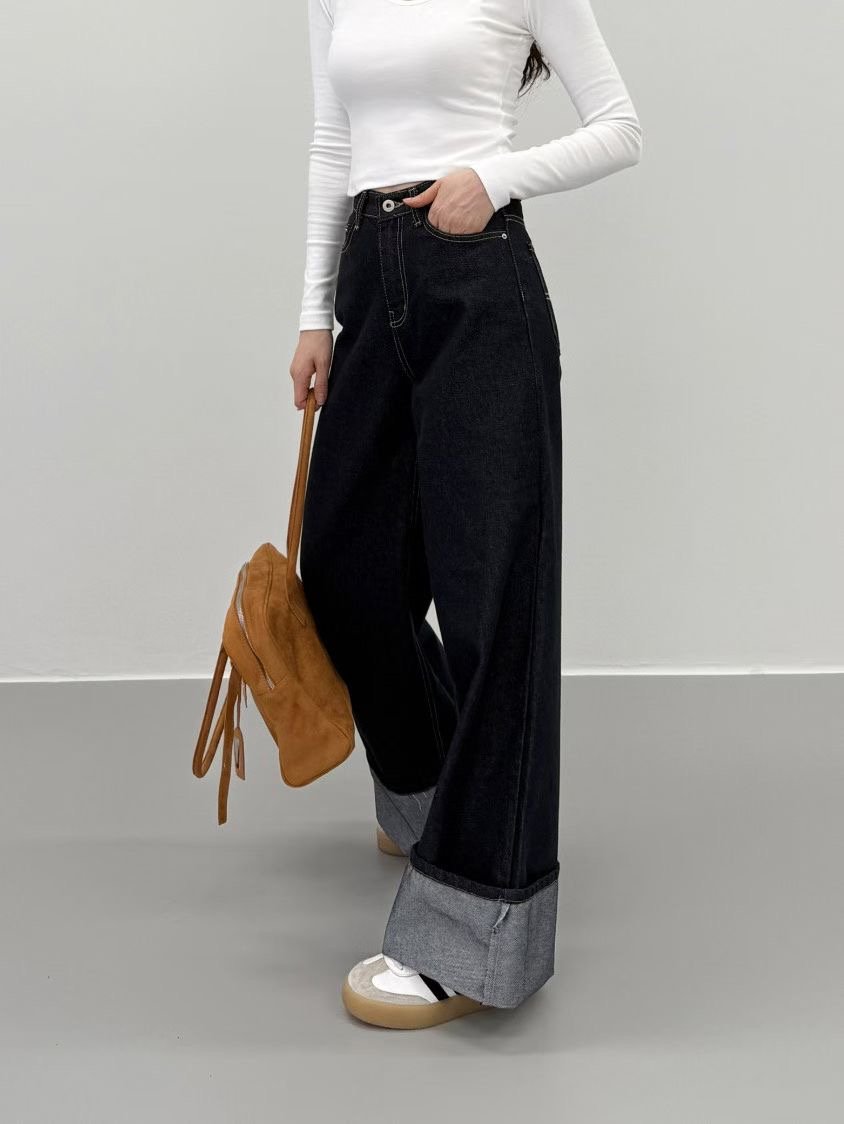 FAVOR韓國直郵㊣女士新品熱賣推薦休閑25秋冬職業人氣牛仔褲ARRICCHISI牛仔褲