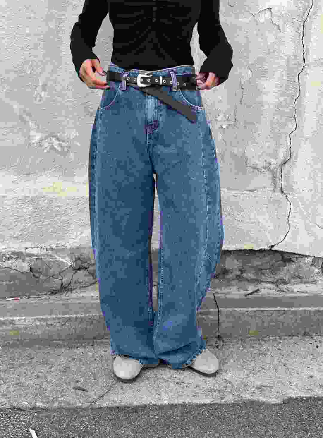 FAVOR東大門㊣實拍女裝新品時尚25秋冬人氣休閑牛仔褲不含腰帶ARRICCHISI牛仔褲