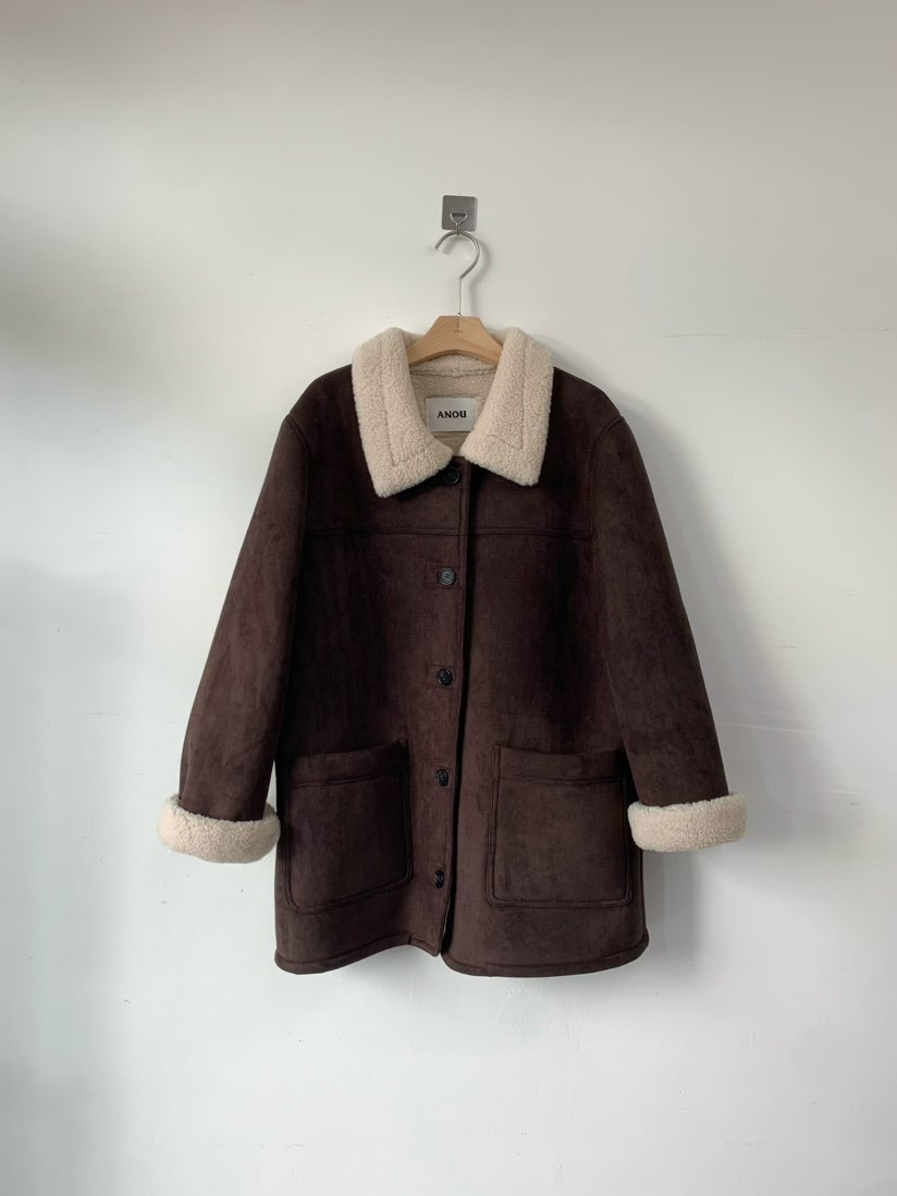 ANOU韓國直郵㊣女裝新品時尚職業熱賣人氣休閑推薦中長款大衣ANOU中長款大衣