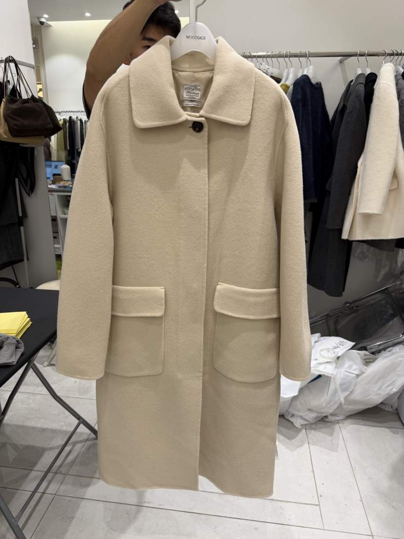 WOOD SAGE東大門㊣直郵女裝新品職業休閑熱賣時尚中長款大衣WOOD SAGE中長款大衣
