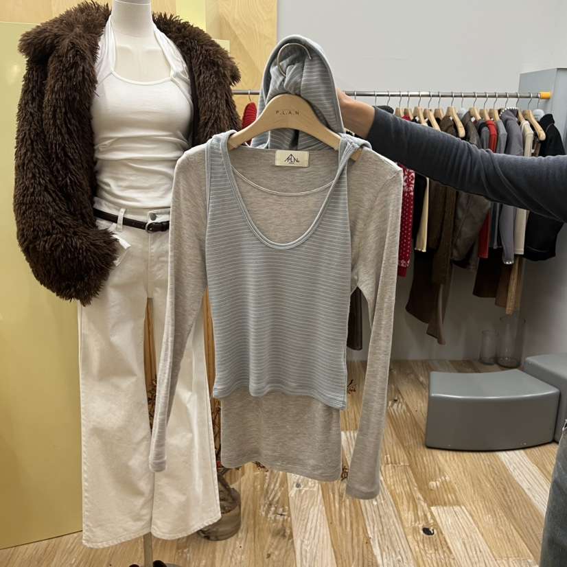 THEPLAN東大門㊣直郵女裝新款休閑25秋冬人氣推薦套裝套裝連帽THE PLAN套裝