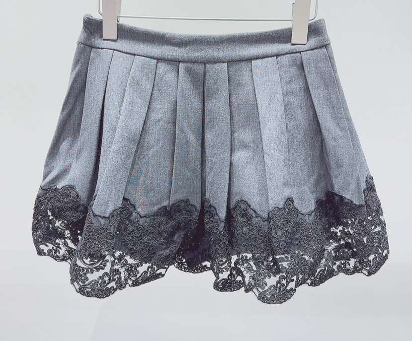 AWESOME-P東大門㊣直郵女裝新品熱賣25秋冬人氣裙褲蕾絲褶皺AWESOME-P裙褲