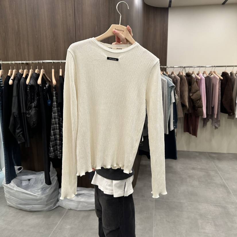 URBANSTORY/REMAKING韓國代購㊣女裝新款人氣推薦長袖T恤絲絨Remaking/URBANSTORY長袖T恤