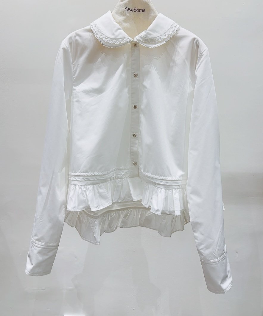 AWESOME-P韓國直郵㊣女裝新款時尚熱賣休閑推薦襯衫蕾絲衫AWESOME-P襯衫/蕾絲衫