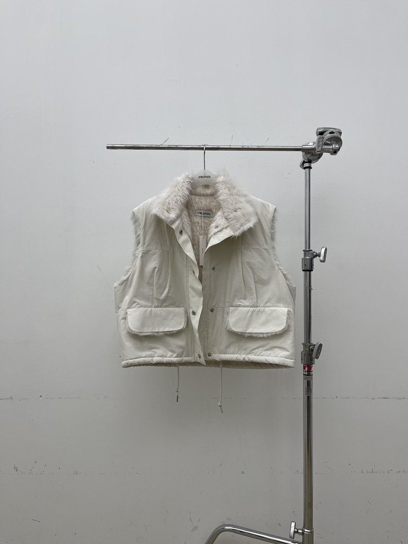 ATMOSPHERE韓國代購㊣女裝新款職業休閑25秋冬馬甲工裝羊毛ATMOSPHERE/BLING馬甲