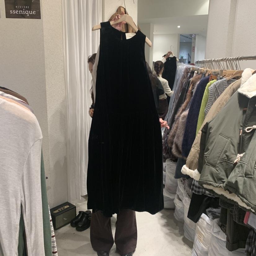SSEMIENNE韓國直郵㊣女裝新款人氣25秋冬職業休閑連衣裙天鵝絨SSENIQUE連衣裙