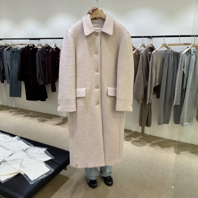 VEGETABLE東大門㊣實拍女士新款休閑25秋冬人氣熱賣中長款大衣VEGETABLE中長款大衣