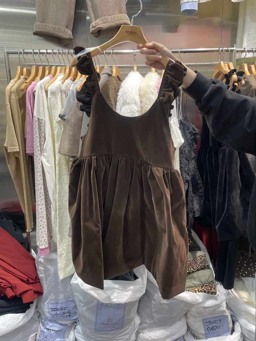 MENDL S東大門㊣直郵女裝新品人氣時尚職業休閑連衣裙絲絨MENDL S連衣裙