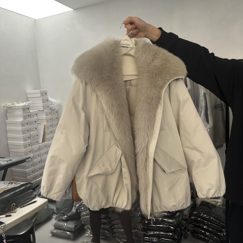 DOUBLE STANDARD/LE SMOKING/MAISONSTAFF韓國代購㊣女裝新款熱賣短款羽絨服填充MAISONSTAFF短款羽絨服