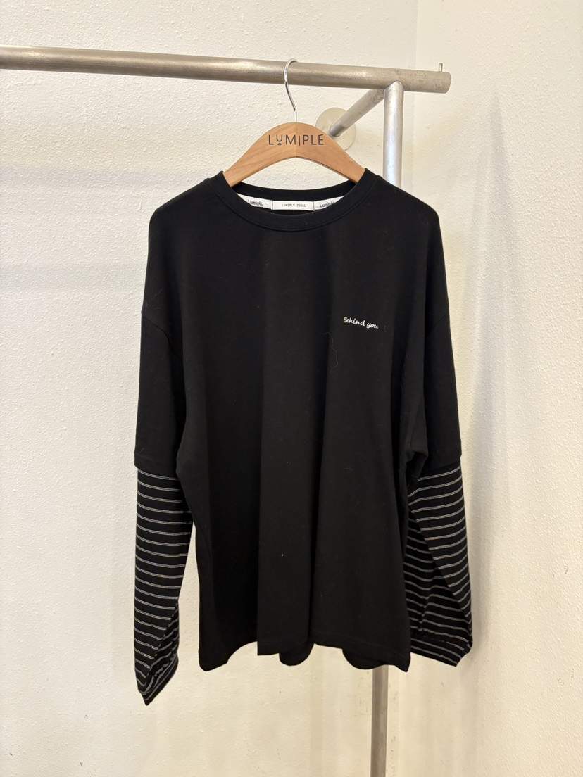 LUMIPLE韓國代購㊣女裝新款25秋冬推薦熱賣人氣長袖T恤假兩件LUMIPLE長袖T恤