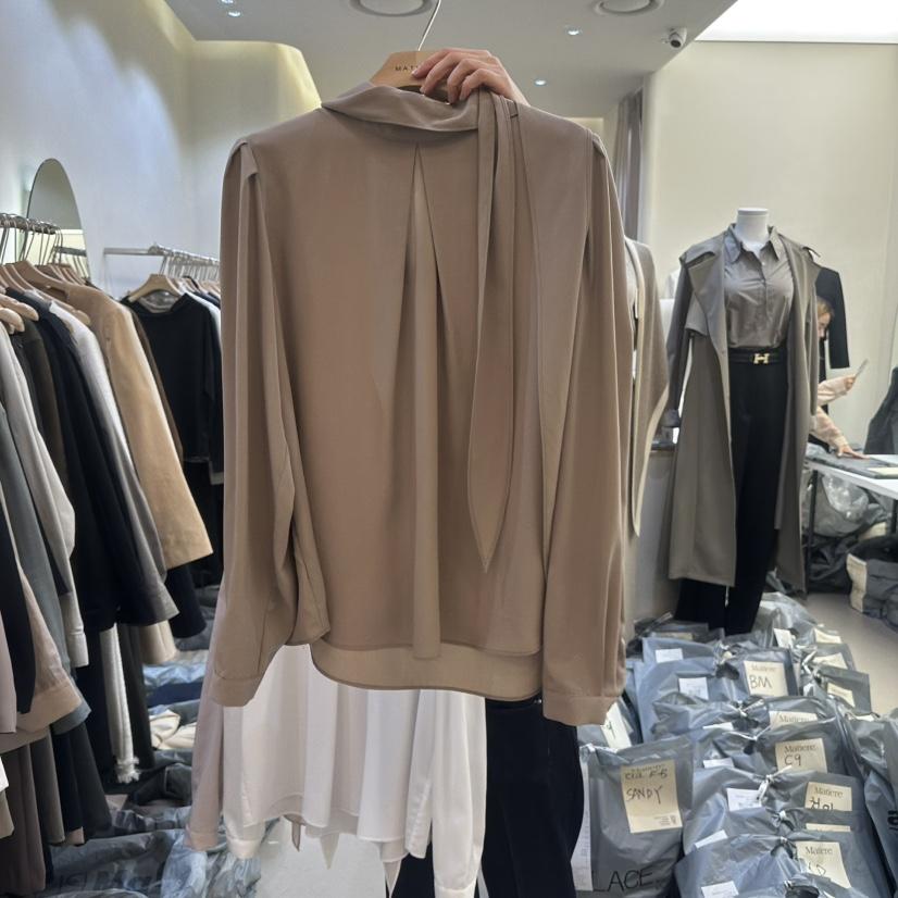 MATIERE東大門㊣實拍女裝新品推薦25秋冬熱賣人氣襯衫蕾絲衫MATIERE襯衫/蕾絲衫