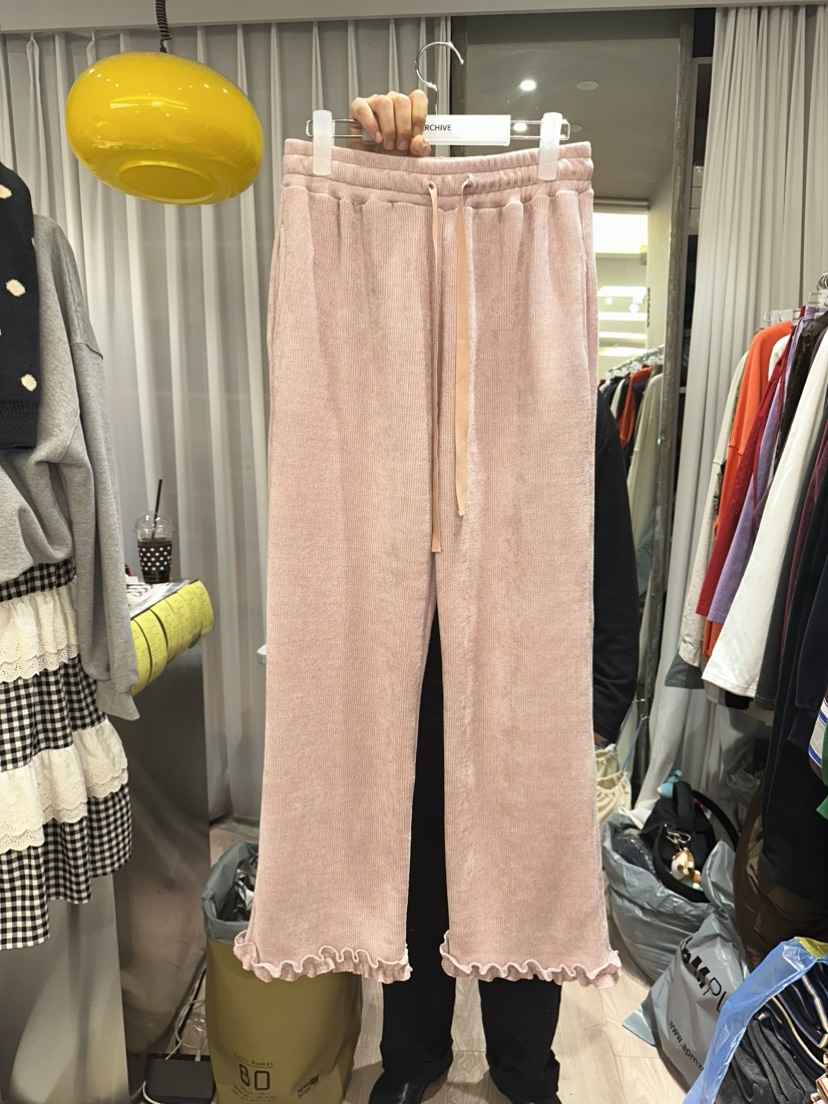 ARCHIVE-P韓國代購㊣女裝新款職業25秋冬時尚休閑褲天鵝絨ARCHIVE-P休閑褲