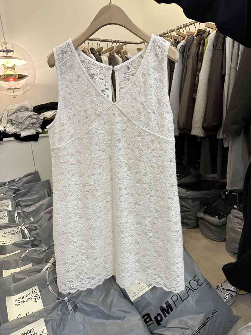 MONDAYMORING韓國代購㊣女士新款人氣25秋冬休閑連衣裙蕾絲MONDAYMORING連衣裙