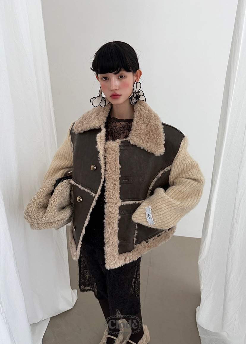 CLODE韓國直郵㊣女裝新品時尚25秋冬熱賣職業人氣夾克兩面可穿CLODE夾克