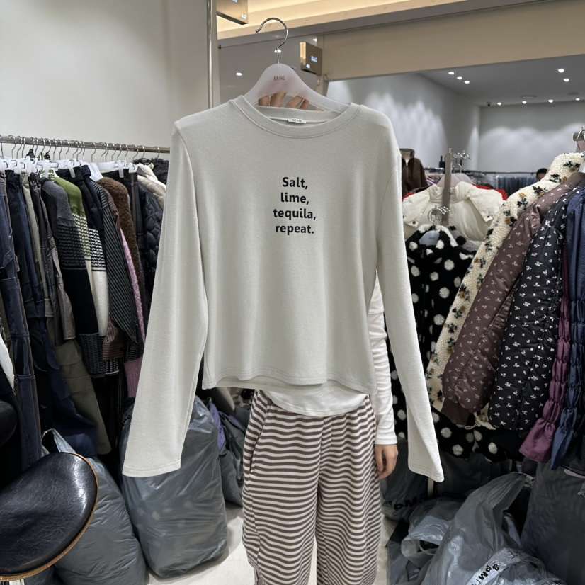 BENE韓國直郵㊣女士新品職業休閑25秋冬推薦時尚真品長袖T恤BENE長袖T恤