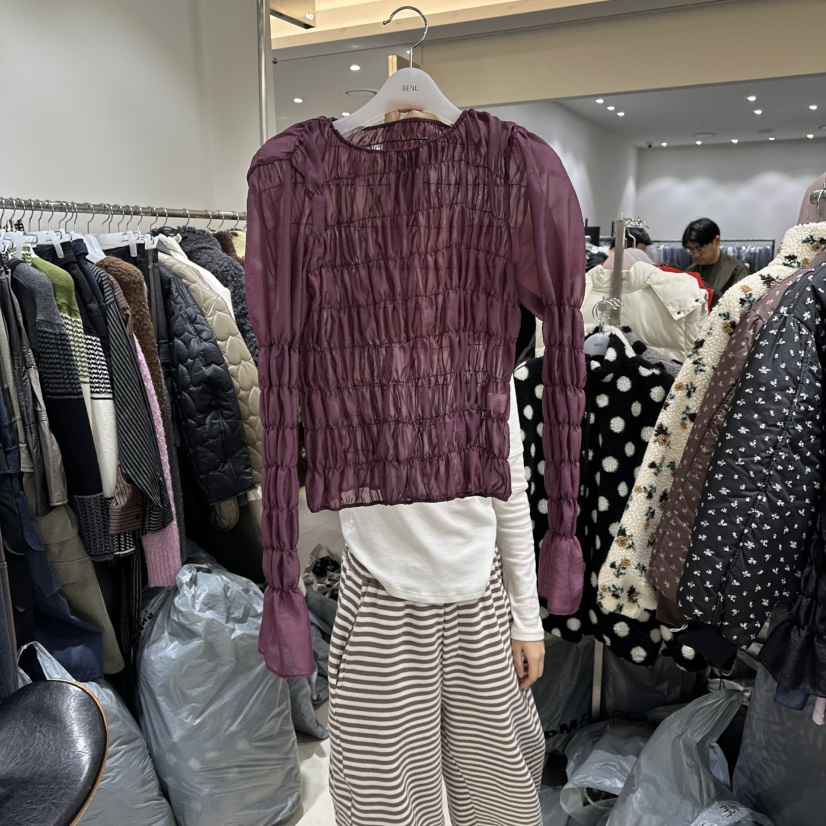 BENE韓國直郵㊣女士新款休閑真品推薦時尚人氣25秋冬襯衫蕾絲衫BENE襯衫/蕾絲衫