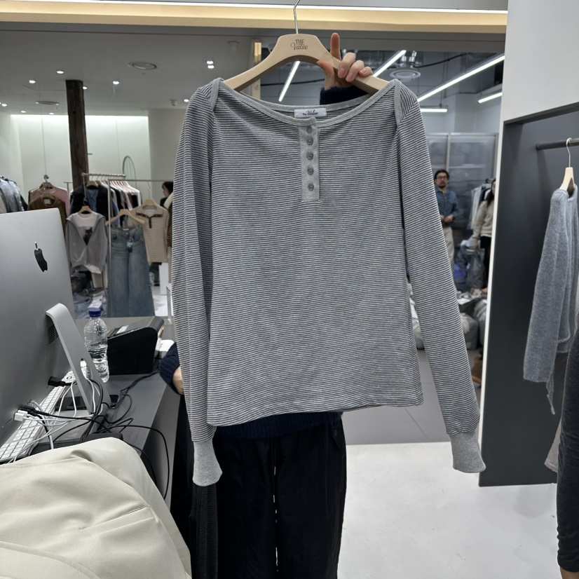 THE VALUE東大門㊣代購女士新品25秋冬職業時尚推薦長袖T恤THE VALUE長袖T恤