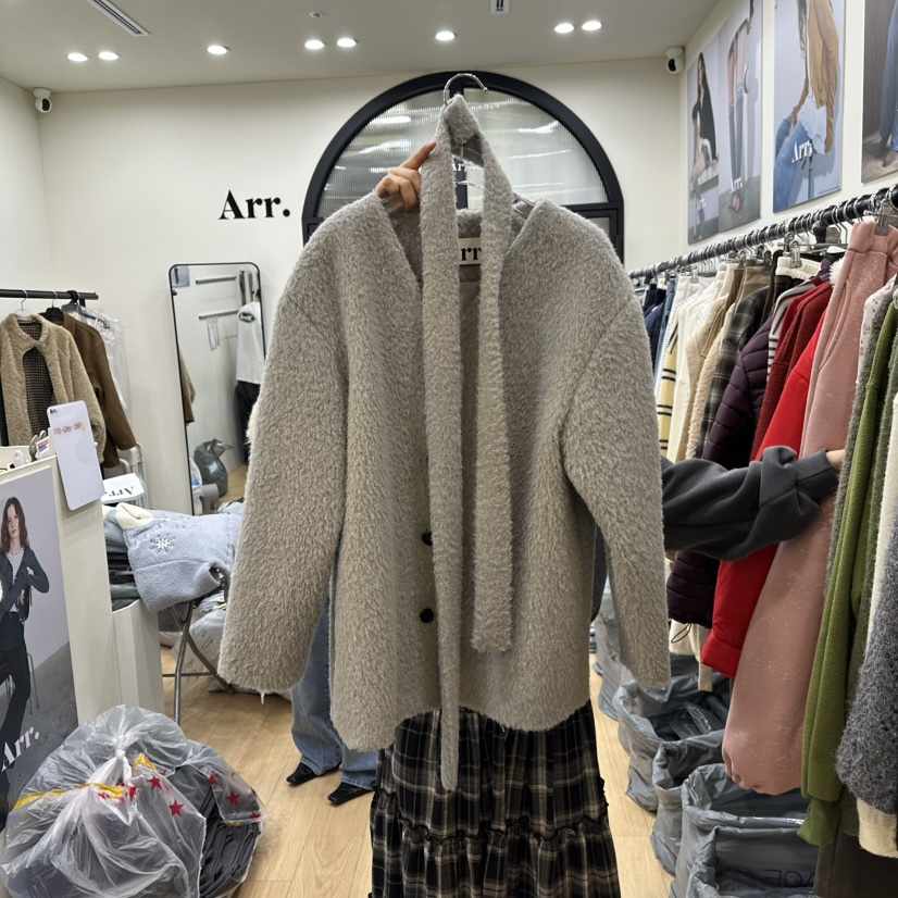 ARR韓國代購㊣女裝新款25秋冬職業真品人氣休閑熱賣夾克含脖帶ARR夾克