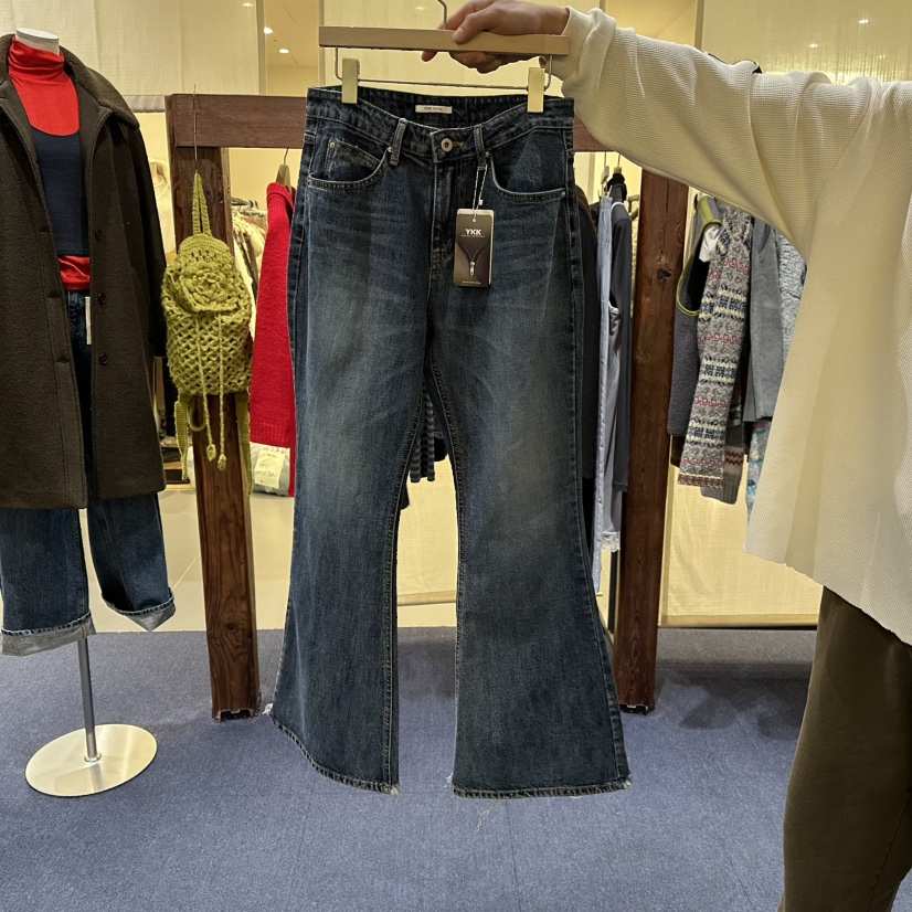 FURE韓國直郵㊣女裝新品職業真品25秋冬時尚人氣牛仔褲喇叭FURE牛仔褲