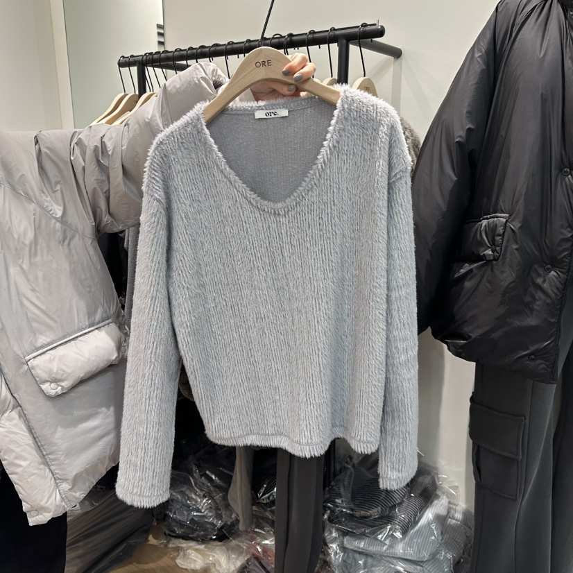 ORE-P東大門㊣代購女裝新品職業休閑人氣針織衫不含腰帶V領ORE針織衫