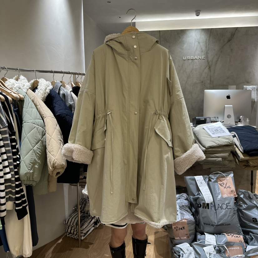 URBANE-P東大門㊣實拍女裝新品職業時尚休閑熱賣中長款大衣URBANE-P中長款大衣