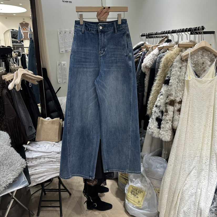 THEMORYPARK韓國代購㊣女士新品時尚真品職業人氣牛仔褲加絨THE MORY PARK牛仔褲