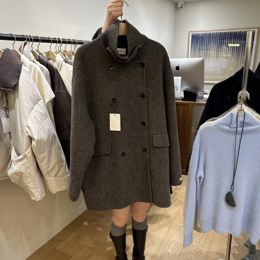 WINSOME東大門㊣直郵女裝新款職業人氣25秋冬短款大衣不含披肩WINSOME短款大衣