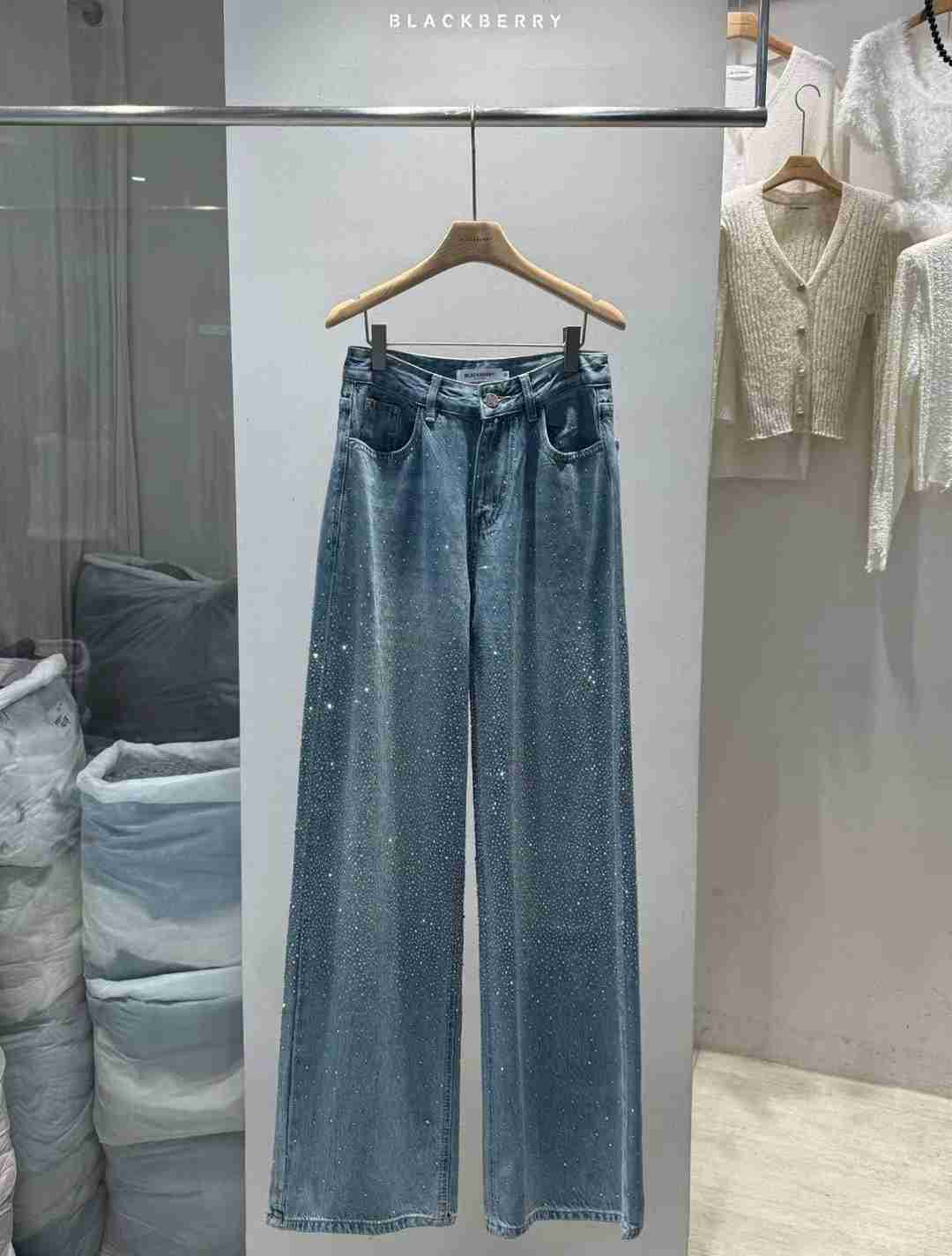 BLACKBERRY東大門㊣代購女裝新品時尚推薦真品職業牛仔褲復古BLACKBERRY牛仔褲