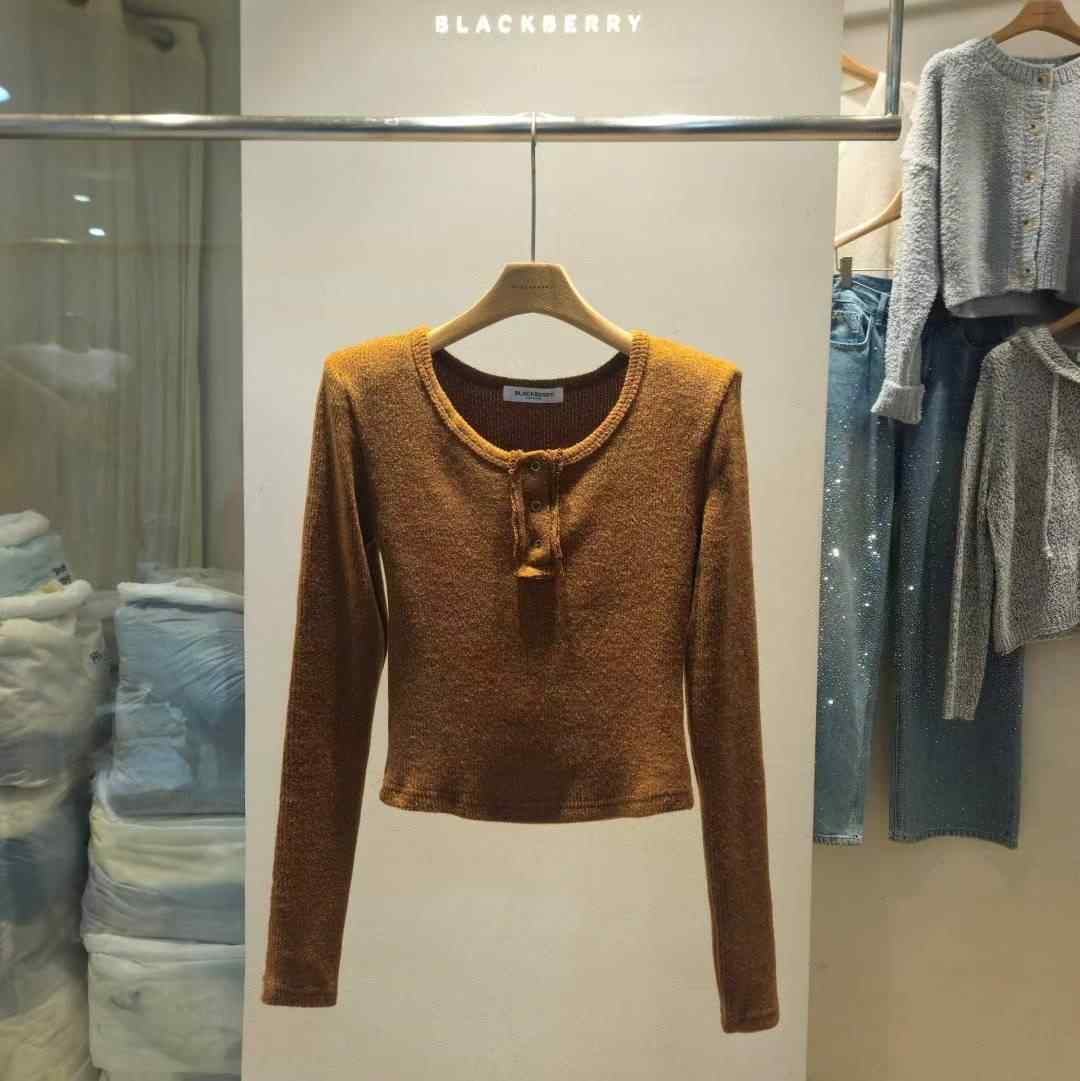 BLACKBERRY東大門㊣實拍女裝新品熱賣休閑25秋冬職業針織衫BLACKBERRY針織衫