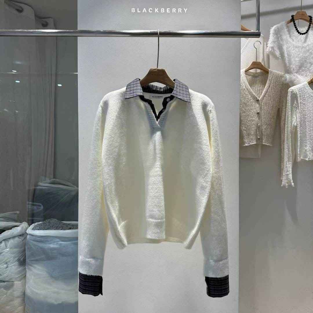 BLACKBERRY東大門㊣直郵女士新款職業真品休閑25秋冬針織衫BLACKBERRY針織衫
