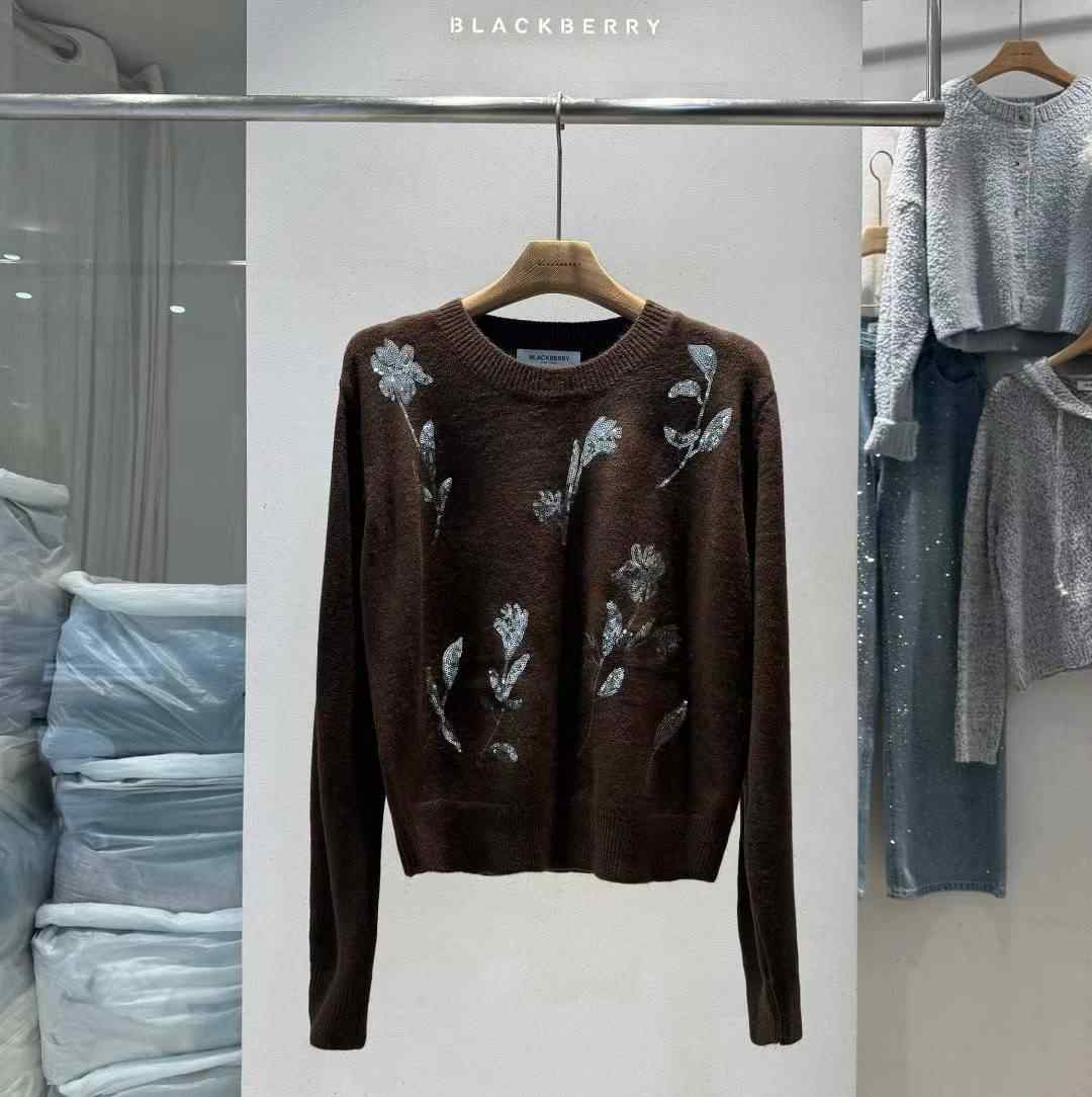 BLACKBERRY韓國代購㊣女士新品職業時尚25秋冬休閑人氣針織衫BLACKBERRY針織衫